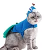 Cat Costumes Cute Peacock Costume Headwear Coat Outfit Apparel Jacket Pet Clothes For