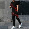 Set di tute da uomo estive Set di graffiti punteggiati Stampa 3D T-shirt a maniche corte moda Pantaloni Tute Set di abbigliamento da jogging da uomo 240322