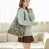 Shopping Bags Portable Folding Bag Lightweight Leaf Pattern Foldable Waterproof Ripstop Shoulder Handbag