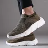 Chaussures de marche hommes baskets légères mode décontracté à enfiler confortable grand gris sans dentelle Design Jogging mâle