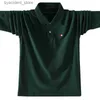 Polos maschile maschile 100% cotone autunno a maniche lunghe polo ricamo di marca casual marca polos