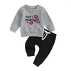 Set di abbigliamento Abbigliamento da neonato per neonato Felpa girocollo a maniche lunghe Pantaloni da jogging Set da 2 pezzi Abito casual