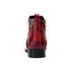 Stivali Christia Bella Vintage Pattern Men Caving Boots Rivets Red Genuine in pelle Stivali corti Stivali Celebrazione Dress Scarpe