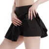 LL Jupes de tennis plissées pour femmes, jupe de yoga, vêtements de sport, course à pied, fitness, pantalons de golf, shorts de sport, poche arrière, fermeture éclair