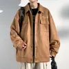 Automne Revers Veste Hommes Lâche Daim Vestes Affaires Hip Hop Casual Broderie Double poches Beau Baseball Uniforme Manteau 240321