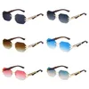 Sunglasses Small Octagon Rimless Men Women Vintage Frameless Sun Glasses For Male 2024 Leopard Eyewear Shades Uv400