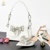QSGFC White Classy Bowknot pekade Toe Womens Shoes High Heel Eleganta Sandals grunt munskor Bag Set Women Heel 240307