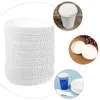 Tek kullanımlık bardak pipetler kağıt fincan kapak içme kapakları el ktv kapak üstleri anti toz kapakları kafe kupa cam kupalar için kahve kapakları