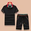 Summer Short Sleeve Thin Polo Shirt Sport Piece New Mens Tracksuit Solid Set Casual Jogging A35