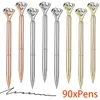 90st Big Crystal Diamond Ballpoint Pen Metal Pens School Office Supplies Gift