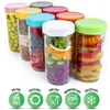 Storage Bottles 8pcs Juice Home Drink PP Different Colors Canning Mason Jar Lids Secure Replacement Parts Kitchen Wide Mouth Sealing Leak