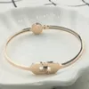 Bracciale Rotondo Biack Chip Drill Marchi Classici Europei E Americani Donna Di Lusso In Acciaio