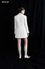 Giacca blazer da donna di alta qualità Giacca trapuntata Suzy di colore bianco con tasche Tessuto trapuntato in cotone organico Whiteant Vietnam