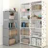 Simple Bookshelf Storage Locker Foldable Multilayer Wardrobe Bedroom Holders Bookcase Book Organizer Debris Rack Shelf 240314