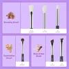 Jup Eye Brushes Set 6st Profial Makeup Borstes Set Beauty Eye Shadow Blending Natural-Synthetic Hair Black/Sier M53i#