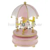 Scatole rotanti musicali carosel box box kid kid wind up orologio giocattolo regalo di Natale regalo allegri giri decorazione da tavolo da casa