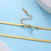 Top quality 14k Yellow Gold Snake Chain Necklace for Women Men Golden Color Herringbone Choker Neck Chains 2024 Trend Jewelry Gift Hot