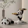 Decorative Figurines Lovely Panda Tissue Box Candy Snacks Storage Tray Paper Desk Decoration Case Coffee Table Desktop Boxes Ornaments