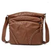 Sacs à bandoulière Drop femme sac de messager en cuir souple rétro grande capacité sac à bandoulière pour femmes d'âge moyen