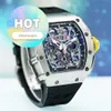 RM Racing montre-bracelet RM11-03 horloge creuse suisse mondialement célèbre Rm1103 titane métal chronographe complet