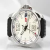 Helt ny Sell Miglia XL White Dial Men Automatic Machinery Watch Rostfritt stål Mens Sports Wrist Watches Rubber Band236Z