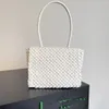 matthieu blazy Patti Borsa a mano Borsa a mano imbottita in pelle intreccio Borsa singola di design con interni due tasche aperte Borse a spalla Chiusura in metallo Blu Bianco Borse firmate