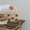 Totes 2024 – petit sac en paille fraîche cerise, messager aux fraises tissé à la main