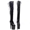 Dance Shoes LAIJIANJINXIA 20CM/8inches PU Upper Modern Sexy Nightclub High Heel Platform Women's Over-the-Knee Boots 524