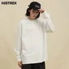 250 gsm 8.8 oz 100% Cotton Plain Long Sleeve T shirt With PocketSpring Fall Oversized Tee MenUnisex Loose Hip Hop Tshirt Women 240322