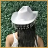 Festa Homens Senhora Festival Noiva Cowgirl Chapéus Chapéu de Cowboy Strass Cap West Fancy Dress 240311
