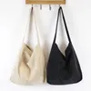 Women Corduroy Shoulder Bag Canvas Cloth Fabric Handbag Solid Casual Tote Ladies Eco Shopping Bags College Students Books Bag 240313