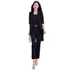 Women's Two Piece Pants Women Business Suit Set Elegant With Lapel Cardigan High Waist Vest Formal For Professional