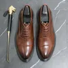 Casual Shoes Classic Brown Groom Wedding Pointed Soft Sole Men's Brogue Versatile Fashion Pending Work