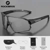 Rockbros Pochromic Bicycle Glasses UV400 Goggle Large Frame Men Mens Sports Bike Eyewear Sungless Adatwyling 240314