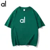 AL Women T-shirts Yoga Outfit Perfectly Oversized shirts Sweater T-shirt short sleeves Crop Top Fitness Workout Crew Neck Blouse Gym Ladies Womens shorts sleeves