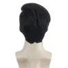 Wigs Men's Wig Short Nature Black Synthetic Wig Nature Wavy Heat Resistant Fiber Wig With Bang For Men Daily Party Use Nature Looking