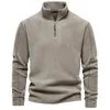 Men's Hoodies 2024 Sweater Stand Up Neck Half Zipper Long Sleeve Trendy Versatile Top
