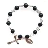 Charm Bracelets Rosary Beads Catholic Bracelet For Women Stretch Cross Relig