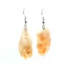 Boucles d'oreilles pendantes KFT guérison naturelle Reiki cristal irrégulier Quartz Citrine améthystes pierre crochet boucle d'oreille pour femmes bijoux de mode