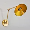 Wall Lamp Gold Shell Bedside El Engineering Restaurant Copper Flying Saucer Long Arm