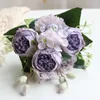 Bouquet de fausses pivoines artificielles de luxe, décoration de maison, Arrangement de fleurs en soie, pièce maîtresse de mariage