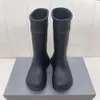 Stivaletti balenciashoes Stivali da pioggia alla moda Stivali di gomma rossi Stivali alla moda con suola spessa Stivali al ginocchio CAHTL