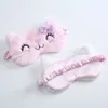 Mignon chat doux Slee couverture des yeux masque animal en peluche tissu bandeau Relax filles dame pour la maison voyage soins des yeux q1Py #