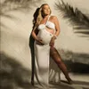 Design sexy robes de maternité verte pour pola shot stretch robe tissu les femmes enceintes tirant sur une baby shower 240321