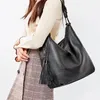 Zency Mode Vrouwen Schoudertas 100 Echt Leer Dagelijks Casual Winkelen Zwervers Klassieke Zwarte Tote Handtas Crossbody Tassen 240305