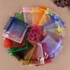 Dankaishi – pochettes à bijoux, 50 pièces/lot, emballage, sacs en Organza pour accessoires, décoration de fête de mariage, pochette cadeau à tirer