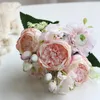 Bouquet de fausses pivoines artificielles de luxe, décoration de maison, Arrangement de fleurs en soie, pièce maîtresse de mariage