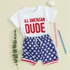 Ensembles de vêtements bébé garçon 4 juillet tenue enfant en bas âge USA t-shirts à manches courtes étoiles rayures Shorts quatrième vêtements