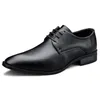 Sapatos casuais de couro de negócios homens rendas até borracha respirável vestido formal masculino escritório casamento flats calçados homme tamanho grande