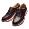 Schuhe Luxusmarke Designer Herren -Turnschuhe Original echtes Lederhandbemalte lässiger Geschäft Soziale Schuhe Männliche Outdoor Oxfords